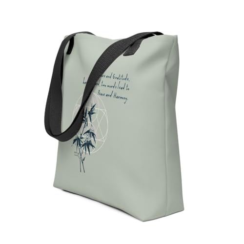 Tote Bag | Love Gratitude Peace Harmony Haiku & Bamboo | Inspirational Nature Reusable Shopping Bag