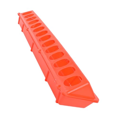 Toyvian Comedero Largo para Palomas y Aves Pequeñas Rojo Grande Comedero Surco para Alimentación Higiénica Porta Comida Resistente y Fácil de Limpiar para Jaulas y Recintos