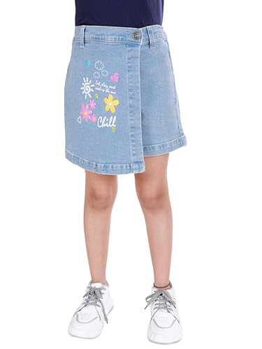 Image of KiddoPanti Girls Denim Over Lap Shorts