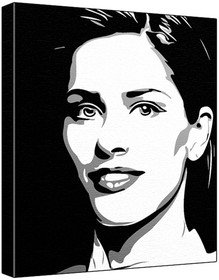 Amanda Peet (100% Original Painting. Not A Print ) Acrylic Paint On Deep Framed Canvas (60 x 50 x 1.8 cm) 3-Colour Black/Grey/White-picture-40