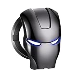 Car Engine Start Stop Button Cover Decorative Ignition Push Start Button Cover 3D Iron Man Start Button Cover for Car Accessories Interior, Shiny and Cool (Gloss Titanium Black)