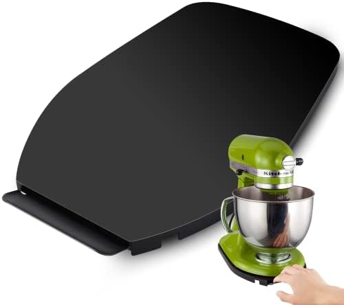 Mixer Sliding Tray for Kitchenaid Stand Mixer - Metal Rolling Tray Kitchen Countertop Appliance Slider Storage Moving Caddy with Smooth Wheel (4.5-5Qt Tray)