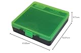 MTM 100 okrągła skrzynka z klapką Ammo Box 380/9 mm Cal (Clear Green/Black)