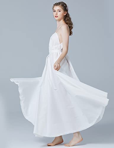 Beautelicate 100% Cotton Victorian Nightgown For Women Grecian Sleepwear Honeymoon Bridal Lingerie Ivory #TOP1