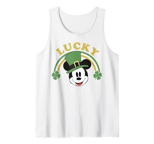 Débardeur Mickey Disney Saint-Patrick Lucky Mouse sans manches vert