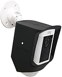 Silicone Skin Case Cover Compatible with Ring Spotlight Cam Battery or Solar (1st Generation), Offer Sun Glare UV Weather Protection & Disguise Spot Light Security Camera - Black
