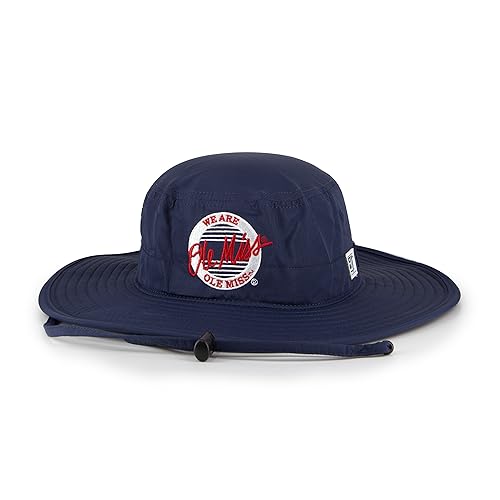 The Game NCAA Licensed Ole Miss Rebels Boonie Hat, University of Mississippi Game Day Bucket Hat Dark Navy