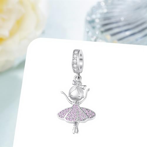 Image of Dance Charms for Bracelets 925 Sterling Silver Ballerina Charm Ballet Jewelry Gift for Women