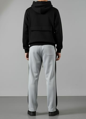 Image of INDICLUB Men's Track Pants with Side Stripe, Drawstring Waist, Straight Leg