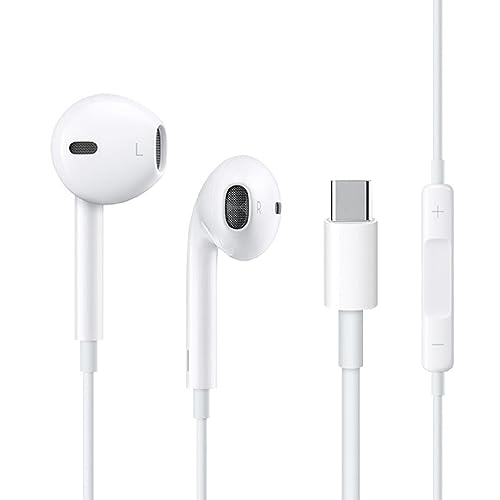 USB C Headphones for iPhone 15 Earbuds USB C Wired Earphones with Mic & Remote Control Noise Cancelling for iPhone 15 pro, iPad Pro, Galaxy S23/S22/S21/S20/Ultra Note 10/20, Pixel 7/6/6a/5/4