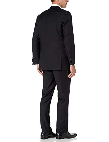 Men's Regular Fit 100% Wool 1-Button Peak Lapel Two-Piece Tuxedo Suit3