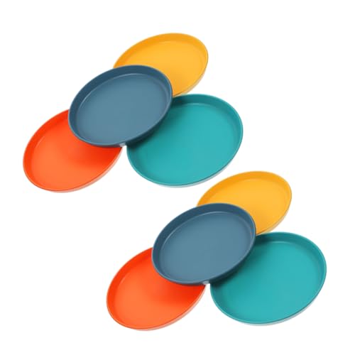 POPETPOP 8pcs Wide Flat Cat Food Bowls for Kittens Short Legged Cats Whisker No Stress Feeding Dishes Durable Plastic Pet Food Containers for Treats