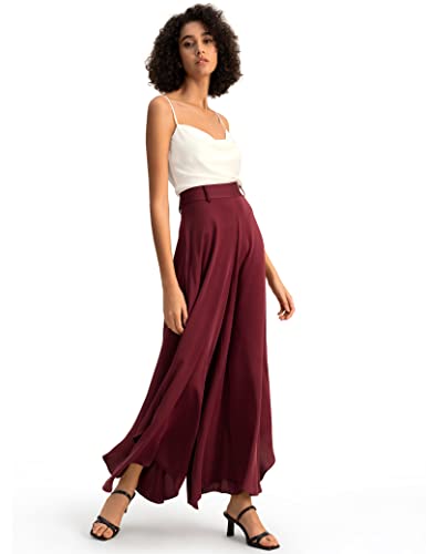 LilySilk Women's Wide Leg Silk Pants High Waist Palazzo Pant