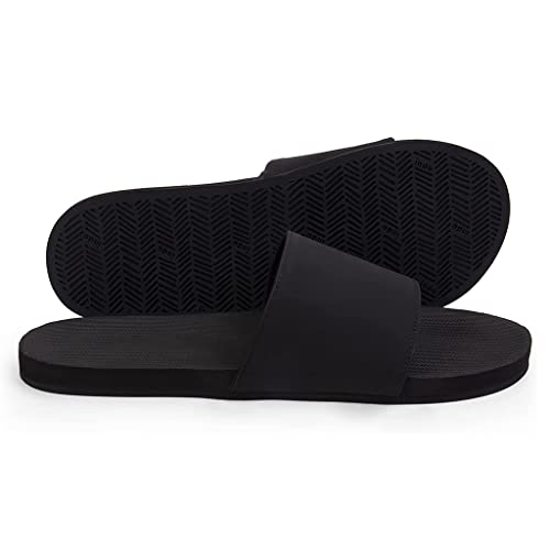 Indosole 2022 Edition Men's ESSNTLS Vegan All-Terrain Slides, Improved Comfort [Reused Tire Sole, Natural Rubber Footbed, Arch Support, Microfiber Lined ENVRO Strap, Waterproof]2