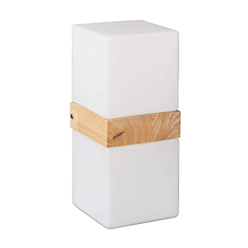 Relaxdays 10023785 Lampe 2 Cubes Ampoules Applique Murale Verre Opale Design Moderne Retro HxlxP: 28x12x12cm, Nature, Blanc/Naturel, env. 28 x 12 x 12 cm