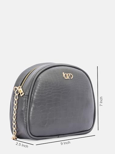 Image of Bagsy Malone Half Moon Sling Bag | Modish Sling Bag (Croco Grey1)