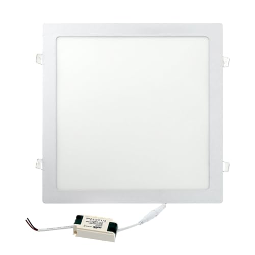 Jandei   Downlight LED 24W Cuadrado, Montaje para Empotrar. Tamaño 29x29 cm, Transformador Incluido. Perfecto para Casa, Salon, Dormitorio, Pasillo, Oficina. (Blanco Frío 6000K)