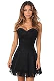 Daisy Corsets Women's Lavish Lace Corset Dress, Black, Medium