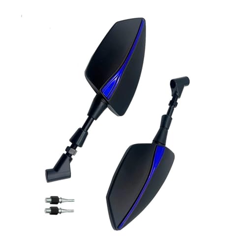 Rétroviseurs moto GSXS 750 orientables bleus pour optimiser la visibilité arrière