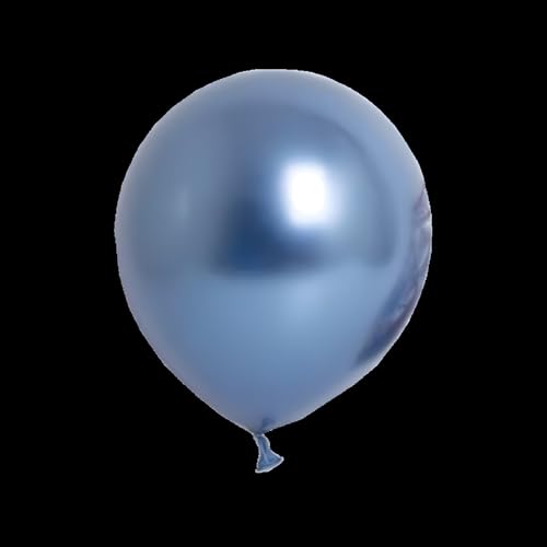 Image of Chrome Metallic Balloons Blue 100 pcs Glossy Latex Balloon for Birthday Decoration Kit Wedding, Anniversary Floral Garland 10 Inch Helium Supported