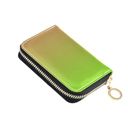 Waterproof Wallet Women Small RFID Blocking Credit Card Wallets Cute Coral Pink Bright Green Gradient Travel Wallet with Zipper