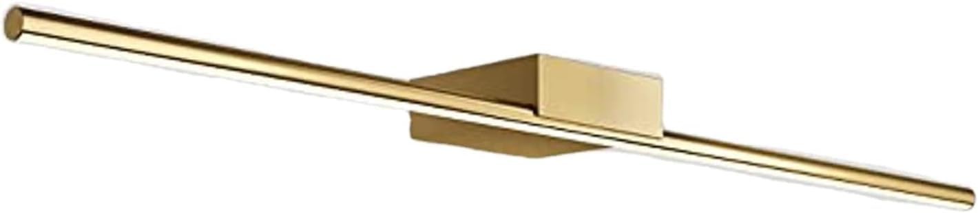 SHREALMS Linear Wall Light Fixture Over Mirror - Bathroom Modern LED Vanity Lighting Fixtures Brass Finsish, Wall Wash Lights for Picture Display, Bath Living Room Hallway Wall Mounted Sconces (80cm)