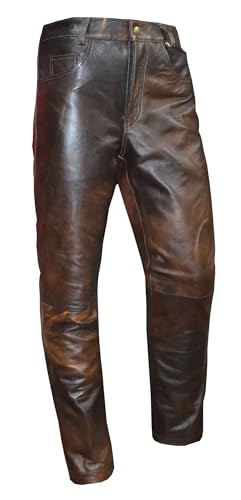 R'FAY Collection Mens Leather Slimfit Biker Pents3