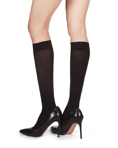MeMoi Women's Microfiber Opaque 60 Denier Knee Highs