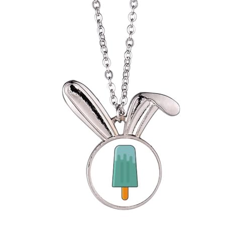 Collier lapin glacé bleu vert, le cadeau idéal pour un anniversaire