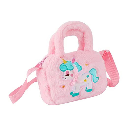 Regalo de navidad de bolso de unicornio de felpa rosa para niñas