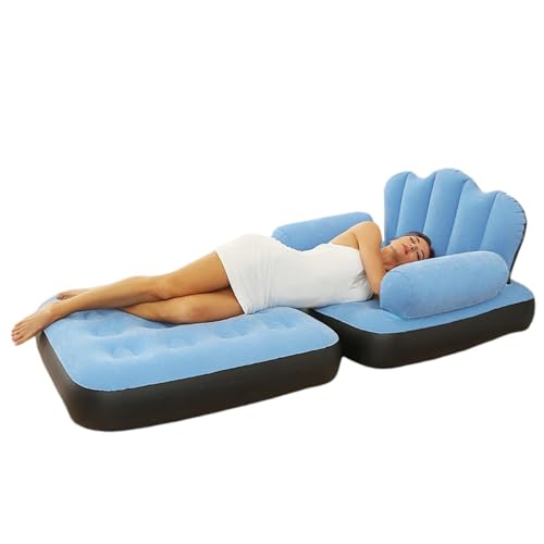 Inflatable Couch - 5 en 1 Faltbarer Luftsessel Mit Armlehne | Vielseitiger Lazy Lounge Chair Für Innen- Und Außenbereich, Komfortables Aufblasbares Sofa Für Wohnzimmer, Balkonterrasse, Garten, Picknic