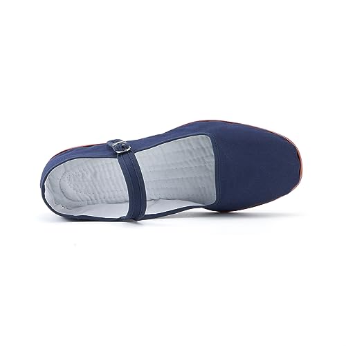 Image of Womens Classic China Flats, Casual China Doll Shoes, Cotton Mary Janes, Chinese Tai Chi Shoes