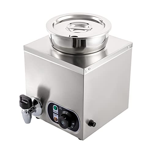 MuChaIOAK Soup Warmer 4.2 Qt, Commercial Soup Warmer Electric Food Warmer, Stainless Steel Countertop Soup Pot for Jam Food Soup Cheese Caramel, Adjustable Temp. 86-185?