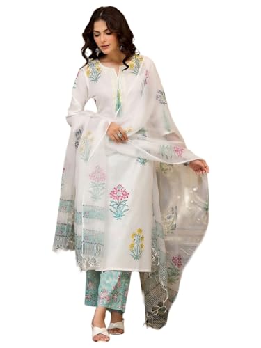 Image of ANNI Designer Women's Rayon Viscose Straight Printed Kurta with Pant & Dupatta Set | Traditional Ethnic Wear for Women | Suitable for Daily, Office & Festive Occasions
