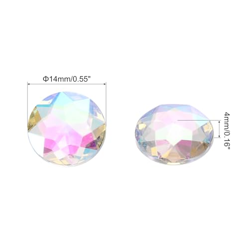 Image of MECCANIXITY Flat Back Round Acrylic Rhinestones,14mm Starry Sky Flatback Crystal Rhinestones for Crafts Clothes Shoes DIY Decoration Gifts 50Pcs