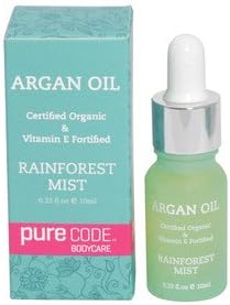 PURECODE Unscented 100% Pure Organic Argan Oil with Vitamin E Fortified - Made In the USA (10ml)