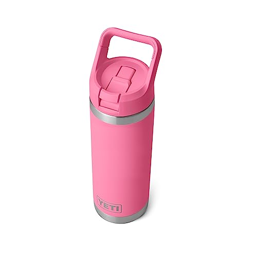 Image of YETI Rambler 18 oz Bottle, Vacuum Insulated, Stainless Steel with Straw Cap, Harbor Pink