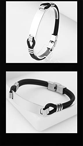 7 Archangels Sigil Layered Silicone Bracelet with Buckle Seven Saint Angels Michael Uriel Azrael Amulet Bangle for Protection, 8.26 inches3