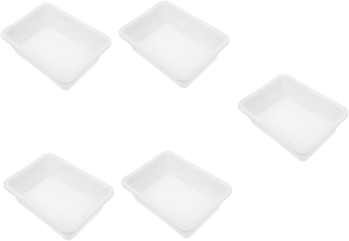 5pcs Laboratory Storage Tray Deep for Experiments Leak Reagent Tray Acid and Alkali for Classroom Teaching and Experiment Organization