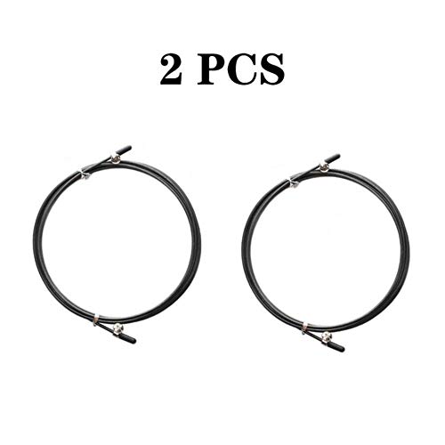 Preisvergleich Produktbild LASISZ Kinder Springseil Fitness Übung Leichtes Lager Springseile Metall Geschwindigkeit Trainingsgeräte Herren Trainingsausrüstung, Schwarzes Seil 2PCS