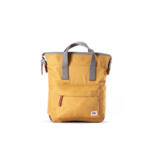 Image of ORI LONDON Small Tote Bag Backpack - Nylon Tote Backpack for Women & Men - Wide Mouth, Chunky Zippers - The Bantry, Flax