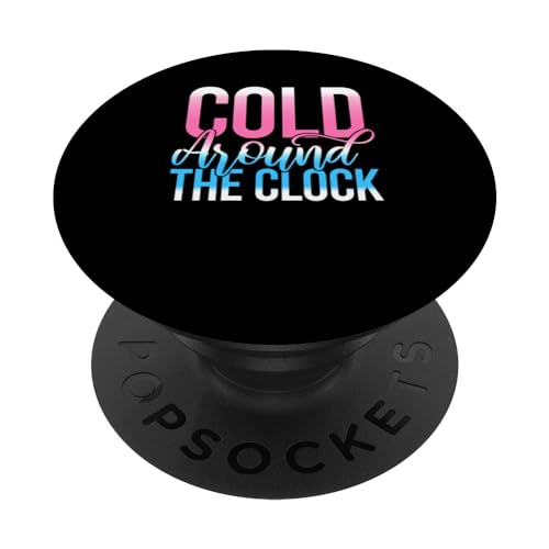 Cold Around The Clock PopSockets Swappable PopGrip, Black
