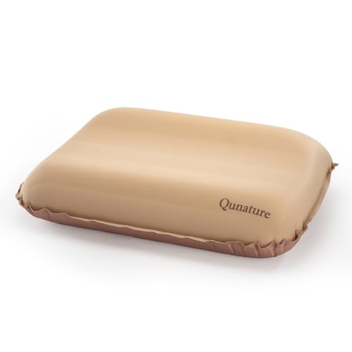 Coussin Gonflable de Camping, Oreiller de de Voyage Ultreléger, Coussin de Plage pour Soutien de Cou, Confortable pour Randonnée Trekking Sport Extérieur, Kaki