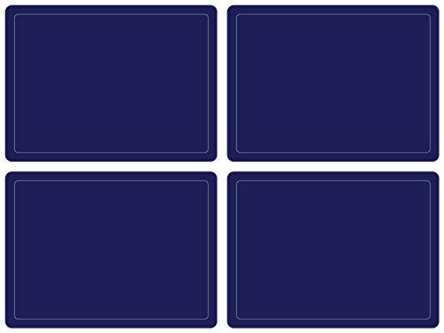 "Navy with Silver Border Placemats - Set of 4