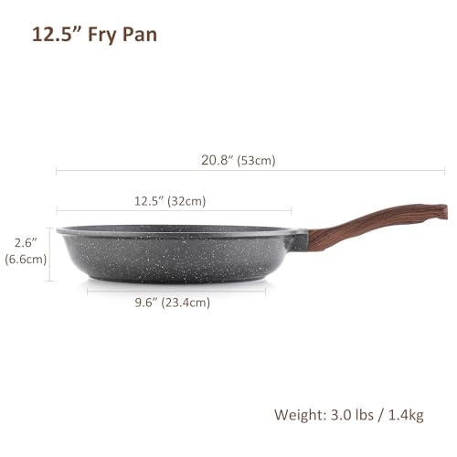 SENSARTE 12.5-inch Nonstick Fry Pan, Swiss Granite PTFE Coating — view 8