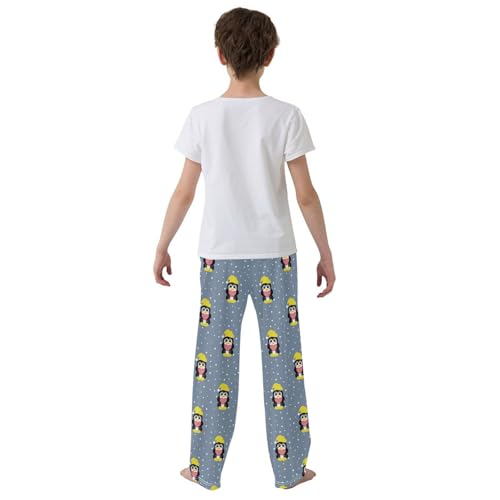 ZZXXB Penguin Polka Dot Boys Long Pants Soft Trousers Elastic Waist Kids Lounge Bottoms with Pockets S-XL3