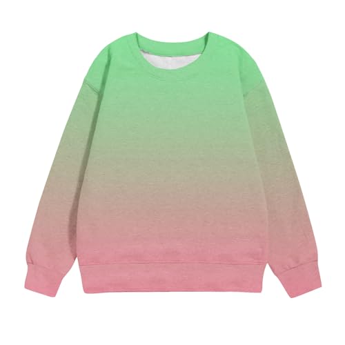 Girls Long Sleeve Crewneck Sweatshirts Fall Fashion Gradient Pullover Tops Fleece Sweater Cute Preppy Outfits3