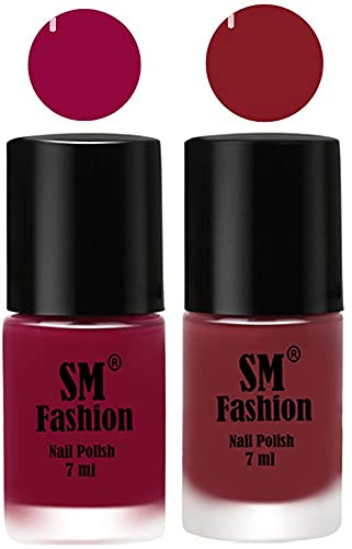 Image of Long Lasting Nail Polish | Nail Paint Combo 7 ml Each) - Set of 2 Cherry Blossom-Plum