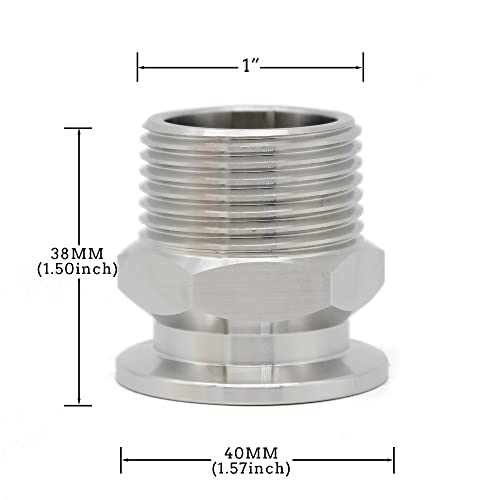 Image of SS304 KF25 NPT Male Adaptor thread 1 inch NW25 KF Male coupling ISO-KF25 X NPT 1 inch