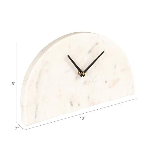 Elegant Half Moon Marble Mantel Clock image product image